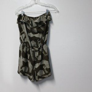 Forever 21 Green White Polyester Strapless Romper Size S/P 3/$25